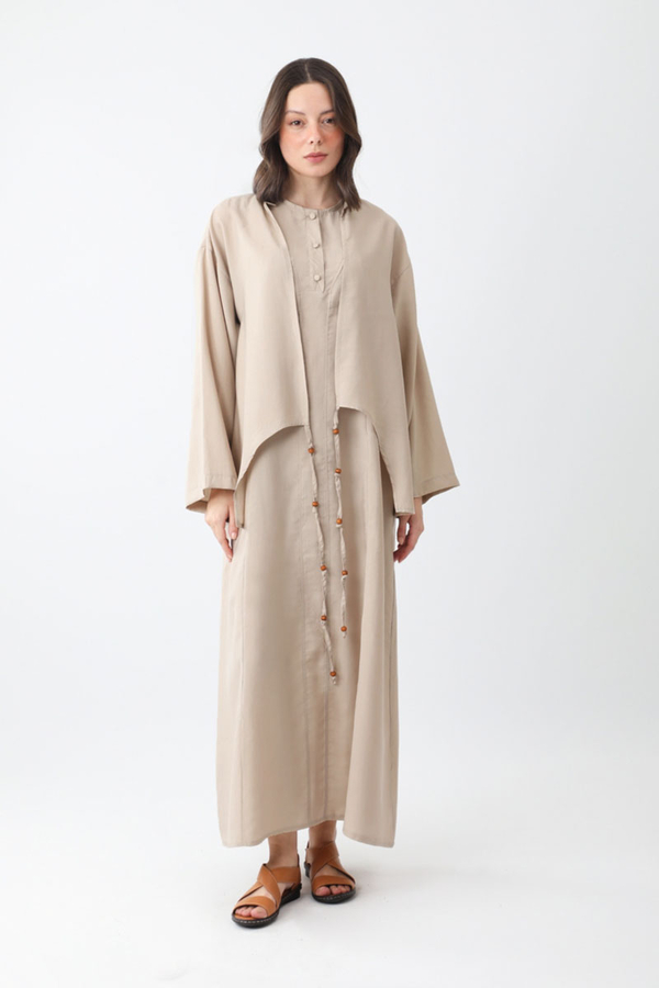 Beaded Jilbab Set Stone - 7