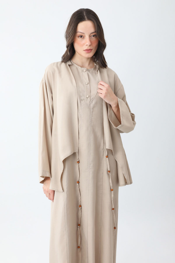 Beaded Jilbab Set Stone - 4