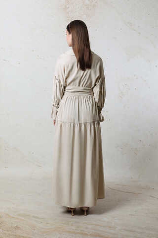 Bebe Yaka Büzgülü Elbise Taş - 3