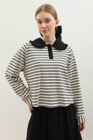 Bebe Yaka Etek Takım Ekru - 6