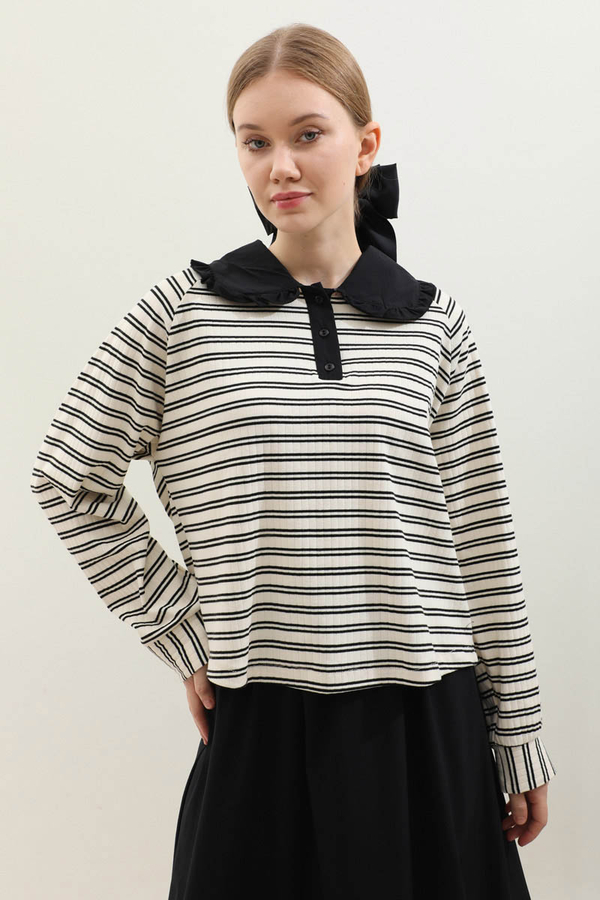 Bebe Yaka Etek Takım Ekru - 6