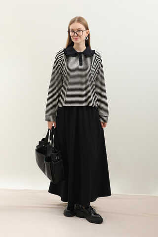 Bebe Yaka Etek Takım Siyah - 2