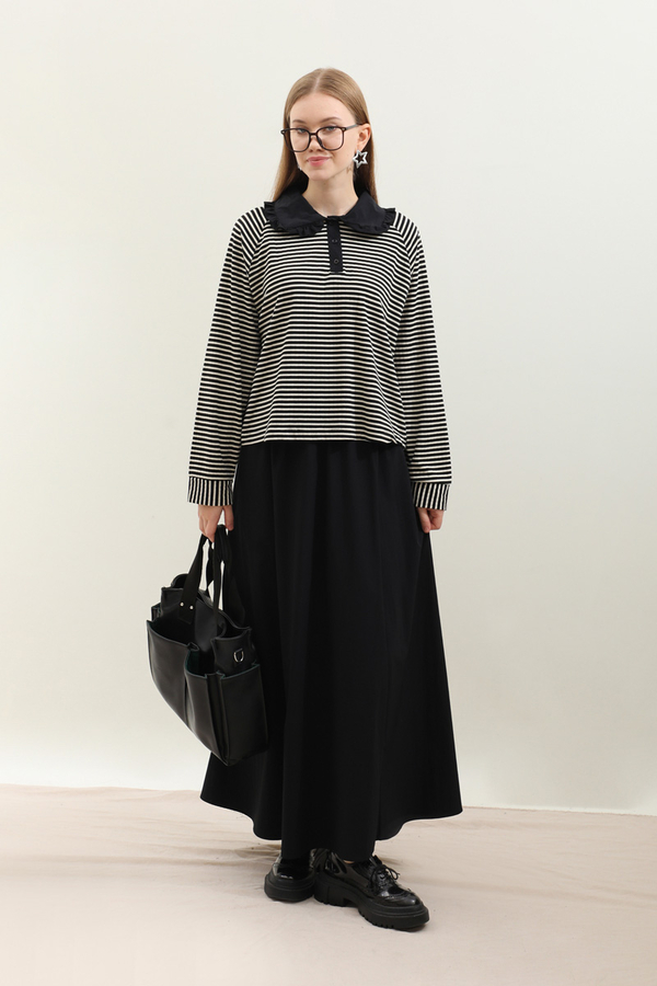 Bebe Yaka Etek Takım Siyah - 2