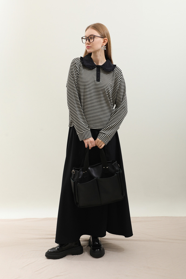 Bebe Yaka Etek Takım Siyah - 1