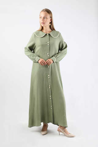 Bebe Yaka Müslin Elbise Mint - 3