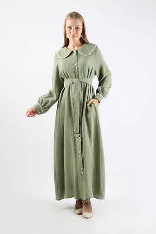 Bebe Yaka Müslin Elbise Mint - 1