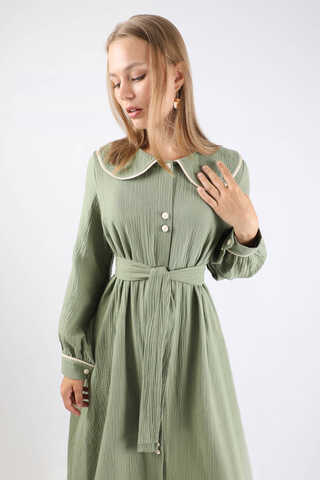 Bebe Yaka Müslin Elbise Mint - 2