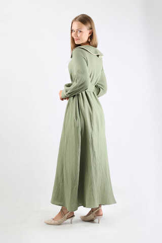 Bebe Yaka Müslin Elbise Mint - 6