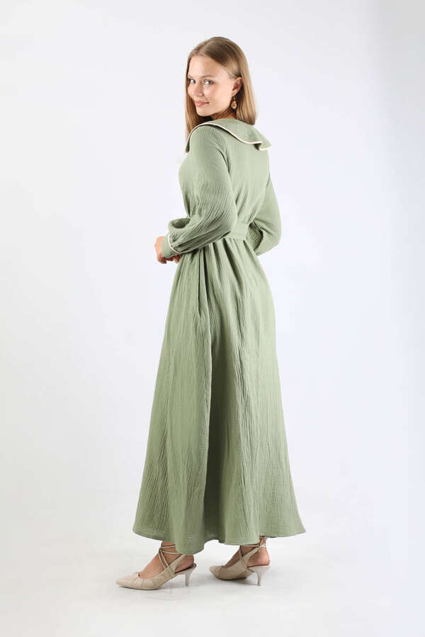 Bebe Yaka Müslin Elbise Mint - 6