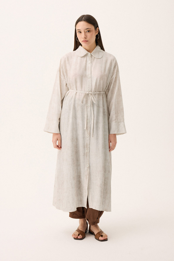 Bebe Yaka Tilbe Elbise Beyaz - 4