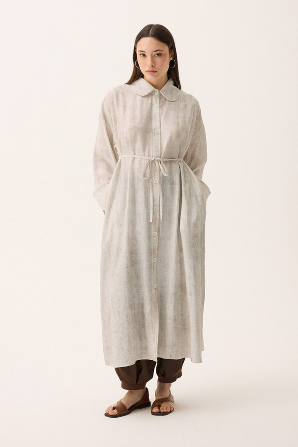 Bebe Yaka Tilbe Elbise Beyaz - 8