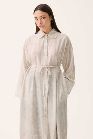 Bebe Yaka Tilbe Elbise Beyaz - 2