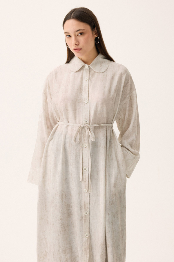 Bebe Yaka Tilbe Elbise Beyaz - 2