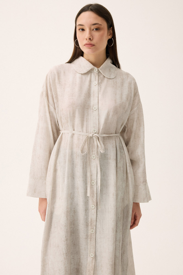 Bebe Yaka Tilbe Elbise Beyaz - 9