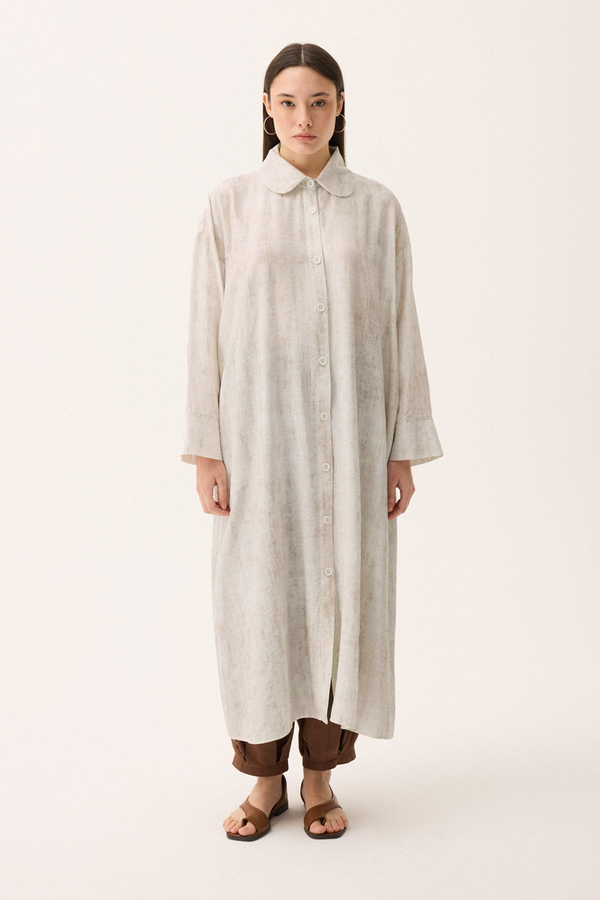 Bebe Yaka Tilbe Elbise Beyaz - 5