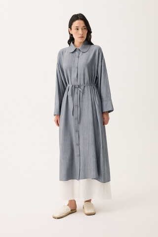 Bebe Yaka Tilbe Elbise Gri - 6