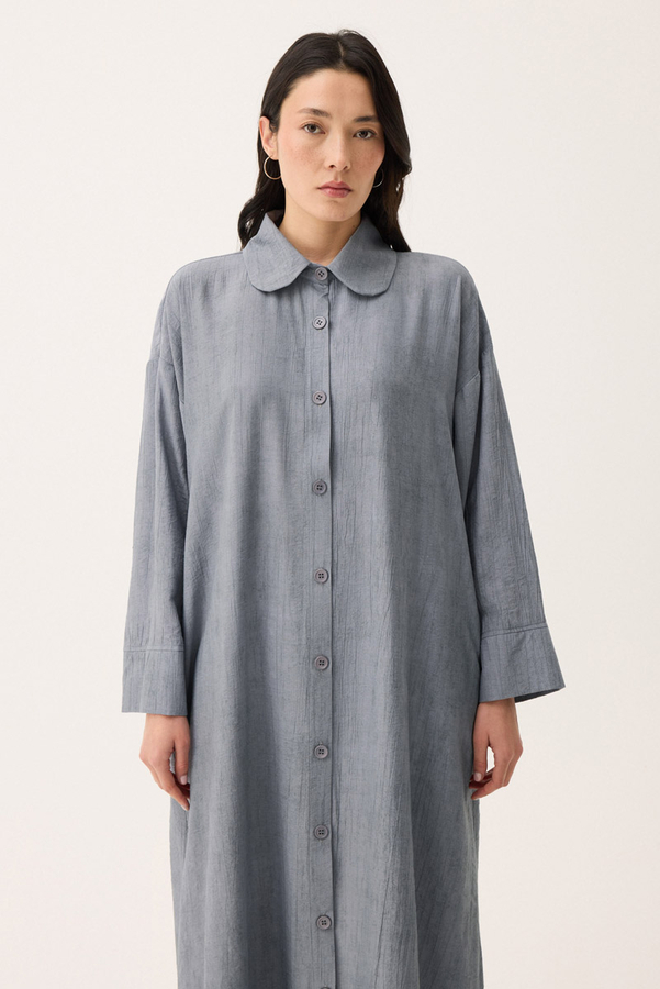 Bebe Yaka Tilbe Elbise Gri - 2