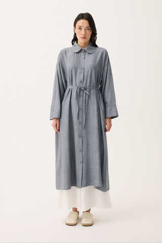 Bebe Yaka Tilbe Elbise Gri - 3