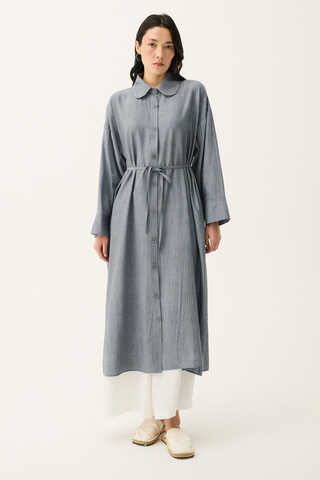 Bebe Yaka Tilbe Elbise Gri - 4