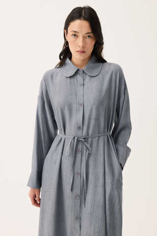 Bebe Yaka Tilbe Elbise Gri - 12