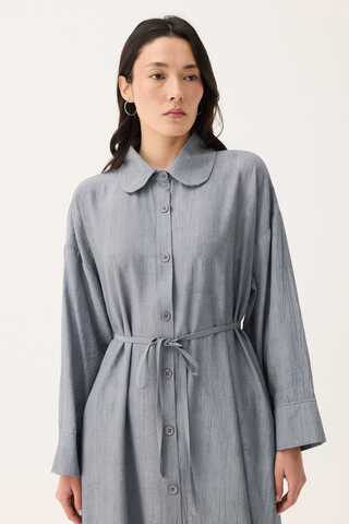 Bebe Yaka Tilbe Elbise Gri - 14