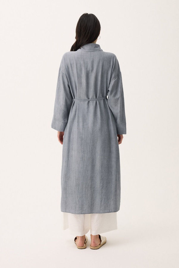 Bebe Yaka Tilbe Elbise Gri - 16