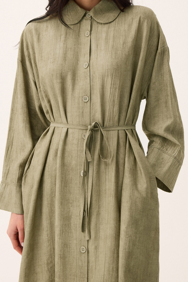 Bebe Yaka Tilbe Elbise Haki - 2