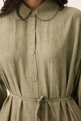 Bebe Yaka Tilbe Elbise Haki - 10