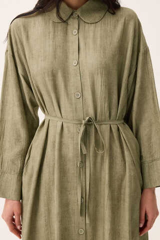 Bebe Yaka Tilbe Elbise Haki - 12