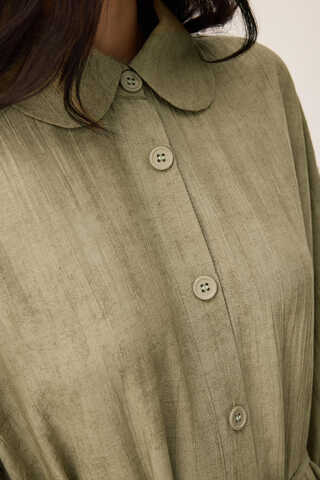 Bebe Yaka Tilbe Elbise Haki - 13