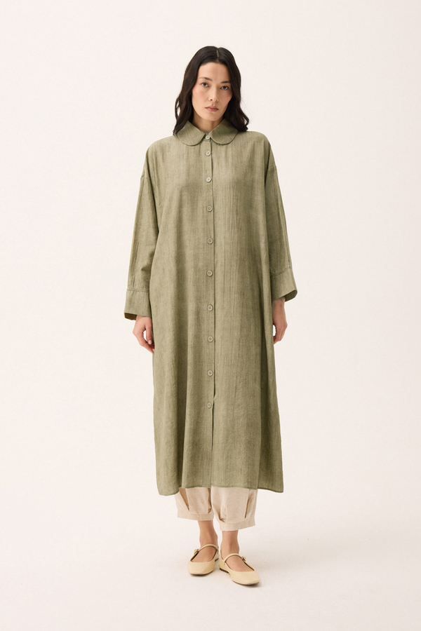 Bebe Yaka Tilbe Elbise Haki - 1