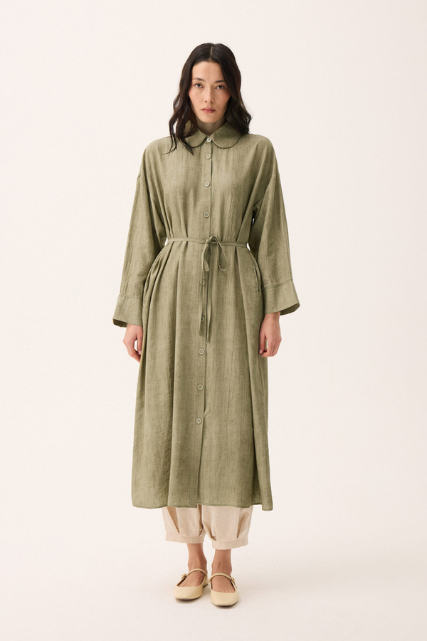 Bebe Yaka Tilbe Elbise Haki - 3