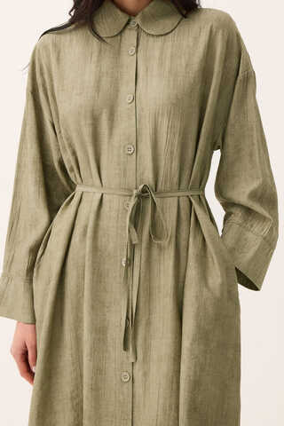 Bebe Yaka Tilbe Elbise Haki - 2