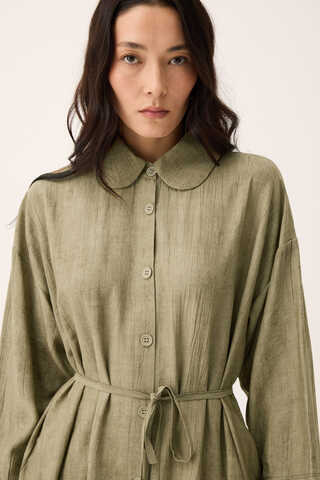 Bebe Yaka Tilbe Elbise Haki - 8