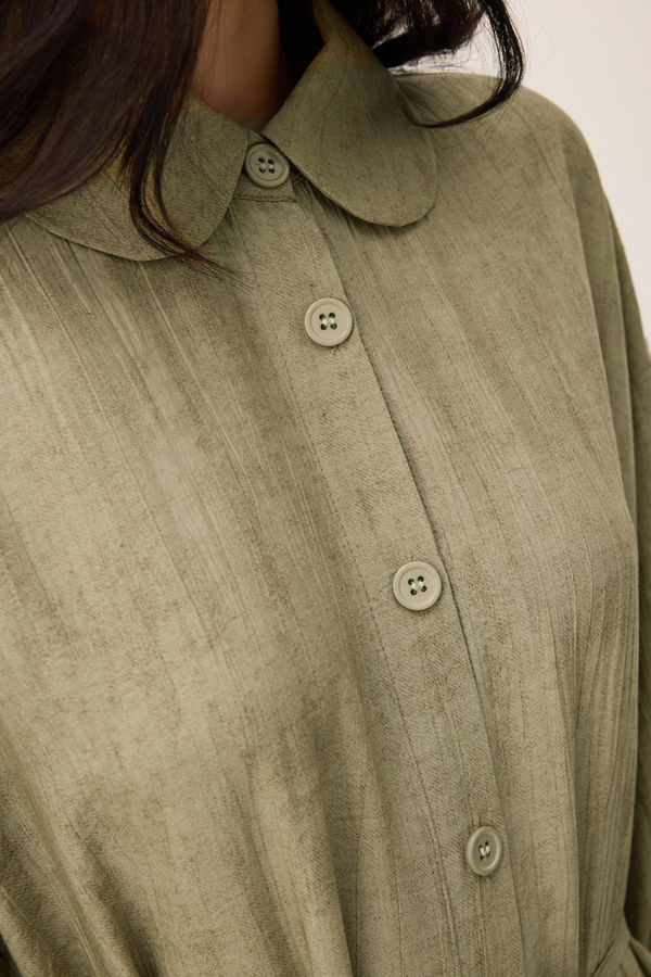 Bebe Yaka Tilbe Elbise Haki - 13