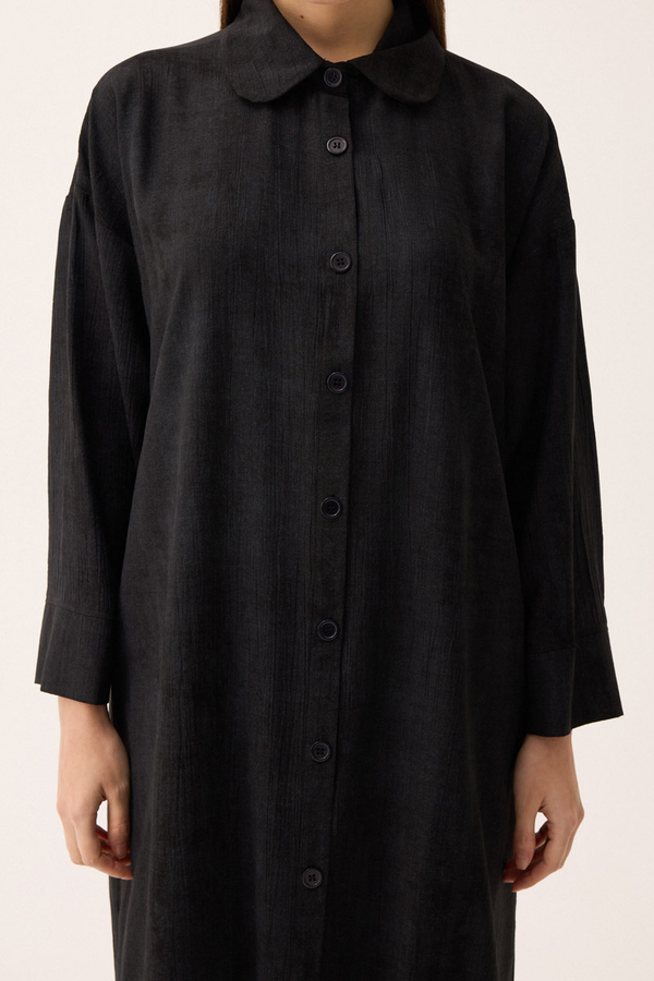 Bebe Yaka Tilbe Elbise Siyah - 3