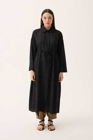 Bebe Yaka Tilbe Elbise Siyah - 4