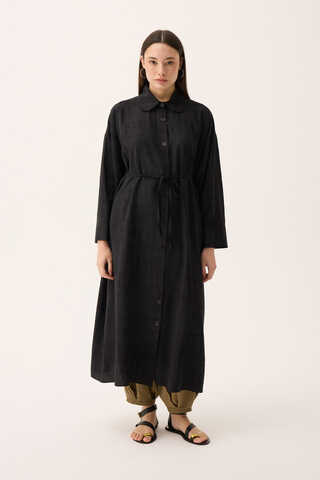 Bebe Yaka Tilbe Elbise Siyah - 6