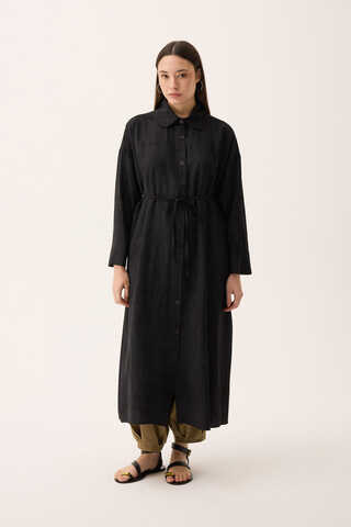 Bebe Yaka Tilbe Elbise Siyah - 7