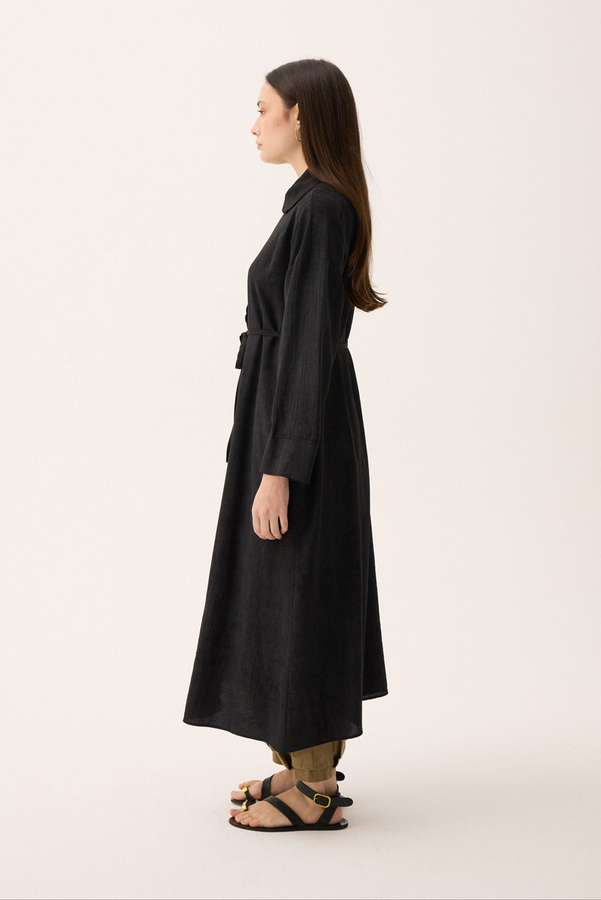 Bebe Yaka Tilbe Elbise Siyah - 9