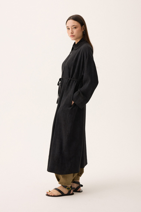 Bebe Yaka Tilbe Elbise Siyah - 11