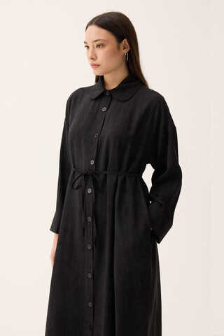 Bebe Yaka Tilbe Elbise Siyah - 1