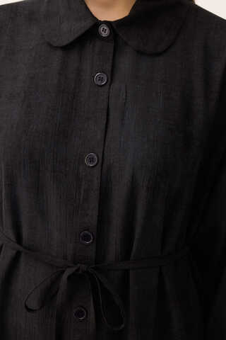 Bebe Yaka Tilbe Elbise Siyah - 10