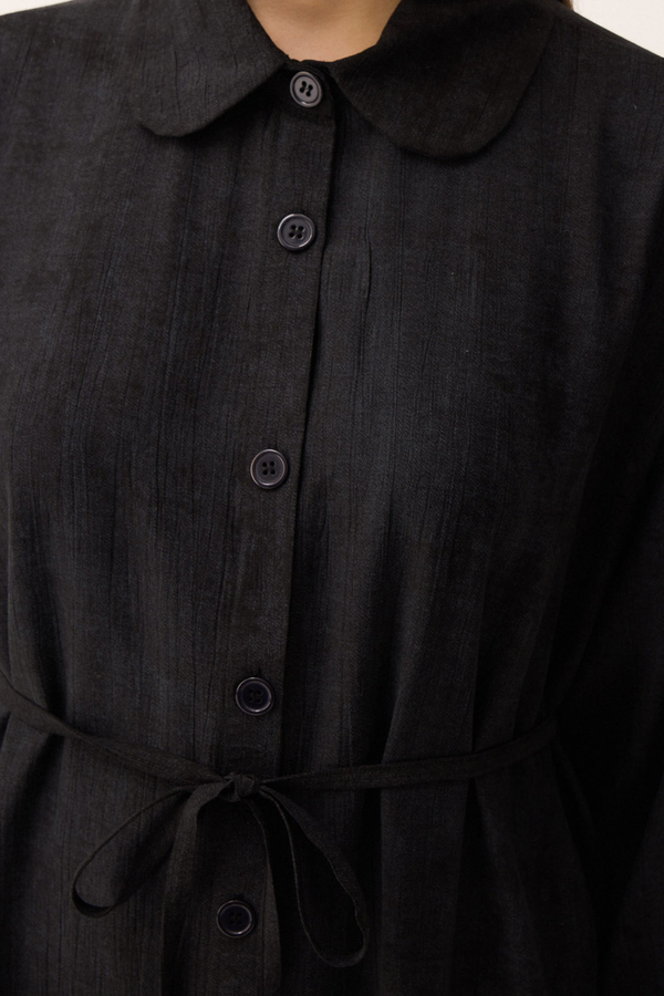 Bebe Yaka Tilbe Elbise Siyah - 10