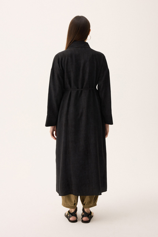 Bebe Yaka Tilbe Elbise Siyah - 13