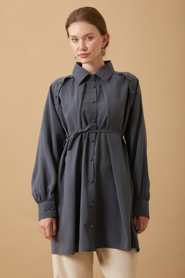Belda Modal Shirt Anthracite - 5