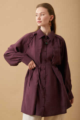 Belda Modal Shirt Burgundy - 5