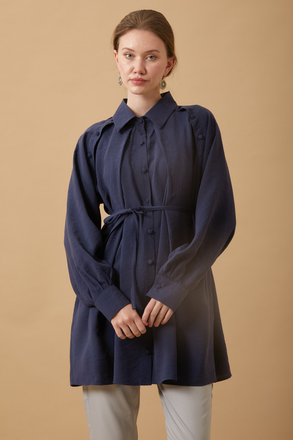 Belda Modal Shirt Navy Blue - 3