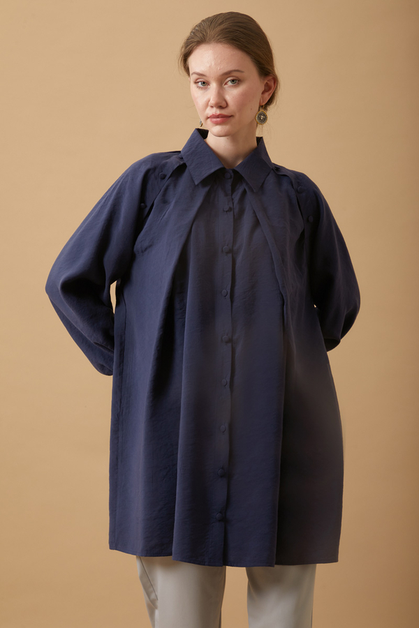 Belda Modal Shirt Navy Blue - 2