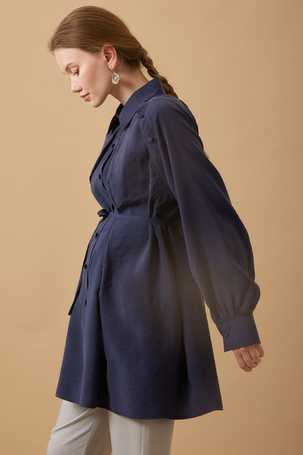 Belda Modal Shirt Navy Blue - 4